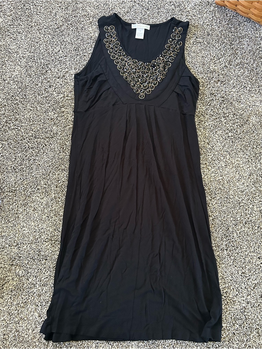 Design History Black Embellished Neckline Tank Dress